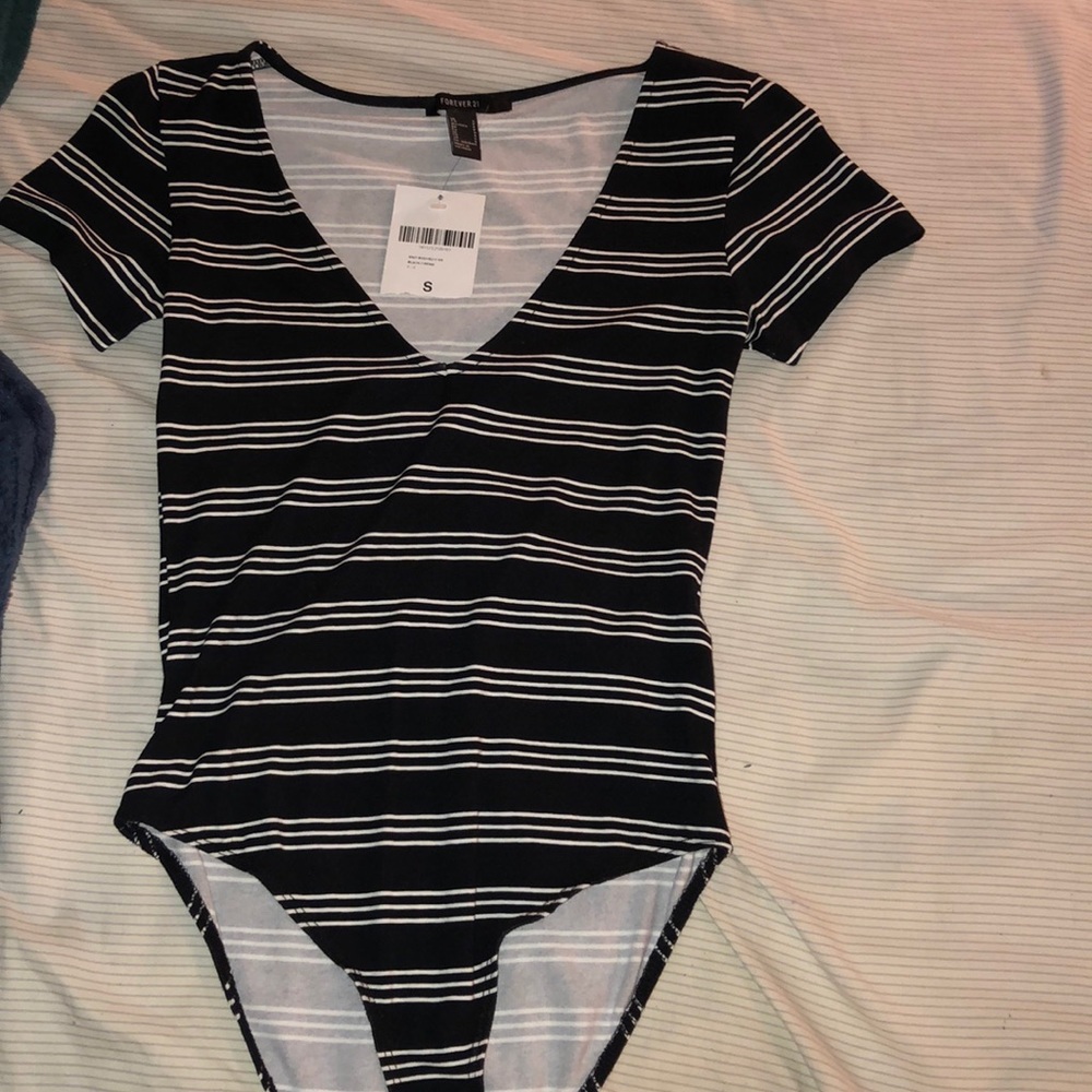 Black and White Stripe Bodysuit